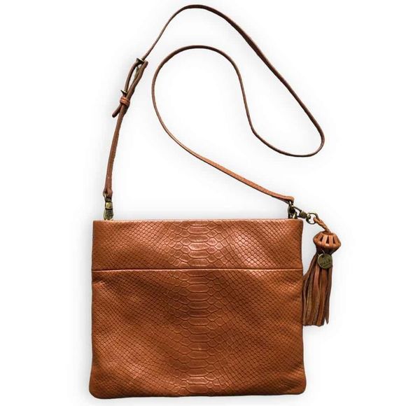 The Sak Bags The Sakcrossbody Tomboy Tobacco Tan Embossed Snake